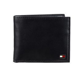Ví Tommy Hilfiger Men's Leather Wallet - Slim Bifold With 6 Credit Card Màu Đen