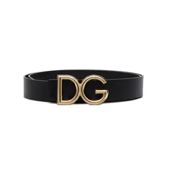 Thắt Lưng Nam Dolce & Gabbana D&G Logo Plaque Buckle Belt Màu Đen (Bản 3.5cm)