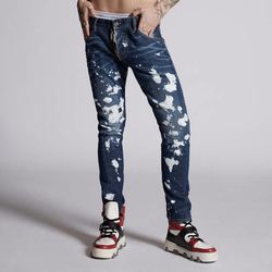 Quần Bò Dsquared2 Sexy Twist Bleach Splash Cool Guy Jeans Màu Xanh Navy
