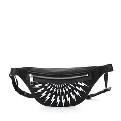 Túi Đeo Hông Neil Barrett Lightning Bolt Print Belt Bag Màu Đen
