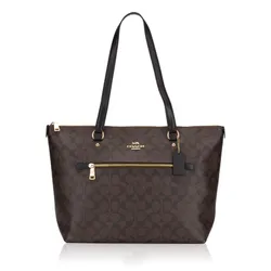 Túi Tote Coach 79609 Signature Gallery Tote Brown Black Màu Nâu