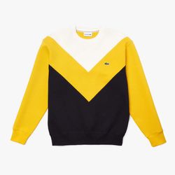 Áo Nỉ Lacoste Men's Geometric Colorblock Crew Neck Sweatshirt Size XS