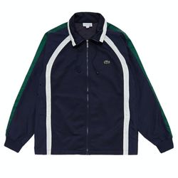 Áo Khoác Lacoste Zippered Heritage Men's Jacket Phối Màu Xanh Trắng Size XS