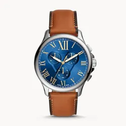 Đồng Hồ Fossil Monty Chronograph Luggage Leather Watch FS5640 Màu Nâu Mặt Xanh