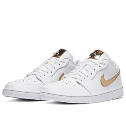 Giày Thể Thao Nike Jordan 1 Low White Metallic Gold CZ4776-100 Màu Trắng Size 36.5
