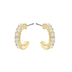 Khuyên Tai Swarovski Mini Hoop Pierced Earringswhite, Gold-Tone Plated