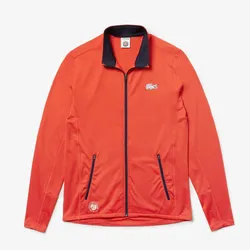 Áo Khoác Nỉ Lacoste "Roland Garros" Stand Collar Zip Jacket Màu Cam Size S