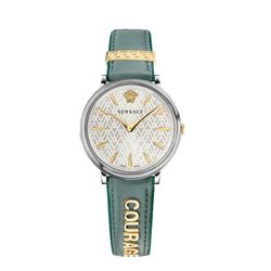 Đồng Hồ Nữ Versace Courage Blue Manifesto Leather IP Gold Swiss Made Extra Strap VBP010017