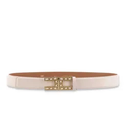 Thắt Lưng Elisabetta Franchi Logo Plaque Buckle Belt Màu Trắng Size 40