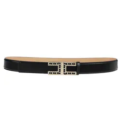 Thắt Lưng Nữ Elisabetta Franchi Logo Plaque Buckle Belt Màu Đen Size 40