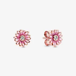 Khuyên Tai Pandora Pink Daisy Flower Stud Earrings 288773C01 Màu Vàng Hồng