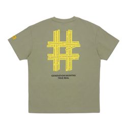 Áo Phông Beentrill Taping Bighashtag Short-Sleeved T-Shirt Màu Xanh Rêu