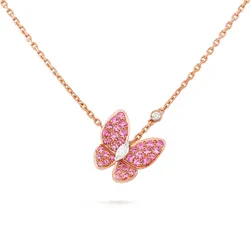 Dây Chuyền Van Cleef & Arpels Two Butterfly Pendant Vàng Hồng (Chế tác)