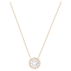 Dây Chuyền Nữ Swarovski Sparkling Dance Necklaceround, White, Rose Gold-Tone Plated 5272364 Vàng Hồng