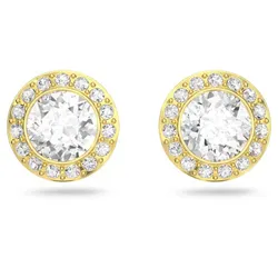 Khuyên Tai Swarovski Angelic Stud Earrings Round, White, Gold-Tone Plated 5505470