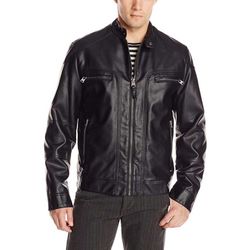 Áo Khoác Da Nam Calvin Klein CK Faux-Leather Moto Jacket With Hoodie Màu Đen