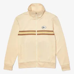 Áo Khoác Nỉ Lacoste Men’s Heritage Striped Zip-Up Sweatshirt Beige Size L