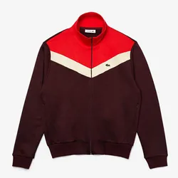 Áo Khoác Women's  Lacoste Color-Block Fleece Zip Up Sweatshirt Bordeaux Phối Màu Size 34