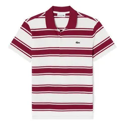 Áo Lacoste Men's Slim Fit Classic Stripe Polo PH4810-W7B Màu Trắng Phối Đỏ Size 3