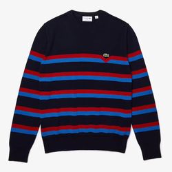 Áo Len Lacoste Men’s Made in France Striped Organic Cotton Sweater AH6788-PTR Size S