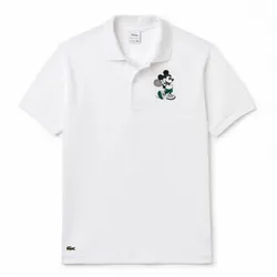 Áo Nam Lacoste Disney Mickey Embroidery Petit Pique Polo Màu Trắng