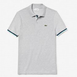 Áo Nam Lacoste Men's Slim Fit Petit Pique Polo Shirt Màu Xám Size S