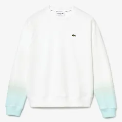 Áo Nỉ Lacoste Made In France Crew Neck Organic Cotton Sweatshirt Màu Trắng Xanh Size 38