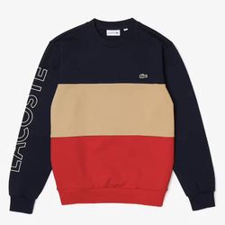 Áo Nỉ Lacoste Men’s Crew Neck Lettered Colorblock Fleece Sweatshirt SH6904-1FE Size S