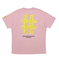 Áo Phông Beentrill Taping Bighashtag Short-Sleeved T-Shirt Màu Hồng