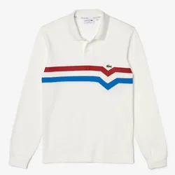 Áo Polo Dài Tay Lacoste Men's Made In France Regular Fit Polo Màu Trắng Size L
