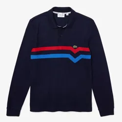 Áo Polo Dài Tay Lacoste Men's Made In France Regular Fit Polo Màu Xanh Navy Size M