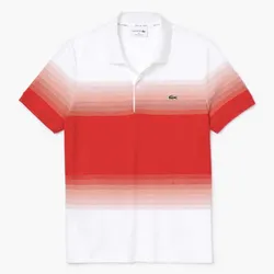 Áo Polo Lacoste Men's Cotton Piqué Regular Fit Màu Trắng Phối Đỏ Size 3