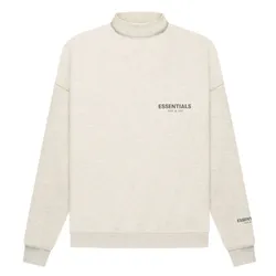 Áo Sweater Fear Of God Essentials Pullover Mockneck Light Heather Oatmeal Màu Xám Nhạt