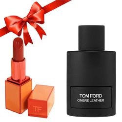 Combo Tom Ford (Nước Hoa Ombré Leather EDP 100ml + Son TF 16 Đỏ Thuần Vỏ Cam)