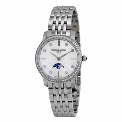 Đồng Hồ Frederique Constant Slimline Moonphase Mother Of Pearl Diamond Dial Watch FC-206MPWD1SD6B