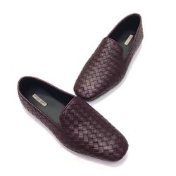 Giày Lười Bottega Veneta Calfskin Loafer Màu Đỏ Tím Size 38.5