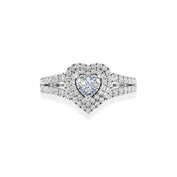 Nhẫn Cầu Hôn Jemmia Diamond 18K VNF2021082218 Vàng Trắng Đính Kim Cương (Giá Chưa Bao Gồm Đá Chủ)