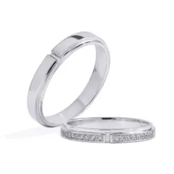 Nhẫn Cưới Kim Cương Phú Quý NK751114 Vàng Trắng