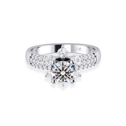 Nhẫn Jemmia Diamond Nữ 18K VNF2021122427 Vàng Trắng Đính Kim Cương (Giá Chưa Bao Gồm Đá Chủ)