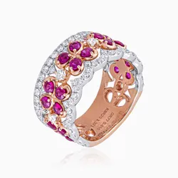 Nhẫn Lộc Phúc Fine Jewelry F1B.DFH0013R Vàng Hồng Đính Kim Cương