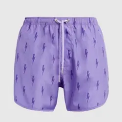 Quần Shorts Neil Barrett All-Over Thunderbolt Swim Shorts Màu Tím