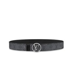 Thắt Lưng Nam Louis Vuitton LV Circle 40mm Reversible Belt Màu Đen Xám
