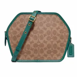 Túi Đeo Chéo Đa Giác Coach Zip Geometric Pouch In Signature Canvas