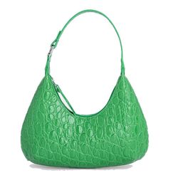 Túi Xách By Far Baby Amber Emerald Circular Croco Embossed Leather Bag Màu Xanh Green