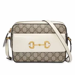 Túi Xách Gucci Horsebit 1955 Crossbody Bag Màu Trắng Xám