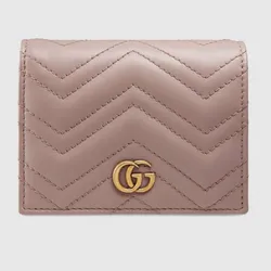 Ví Gucci Marmont Card Case Wallet Màu Hồng Nude