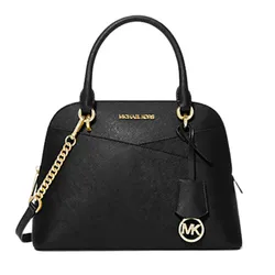 Túi Xách Michael Kors MK Jet Set Travel Medium Saffiano Leather Dome Satchel Màu Đen