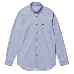 Áo Sơ Mi Lacoste Men's Printed Cotton Poplin Shirt CH6794-423 Màu Xanh Size 38