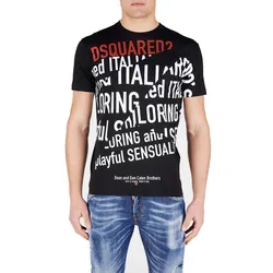 Áo Thun Dsquared2 D2 Words Cool T-shirt Nero Màu Đen