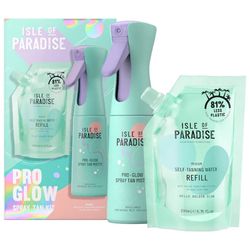 Bộ Sản Phẩm Làm Đều Màu Da Isle Of Paradise Pro Glow Spray Tan Kit Set 2 Món